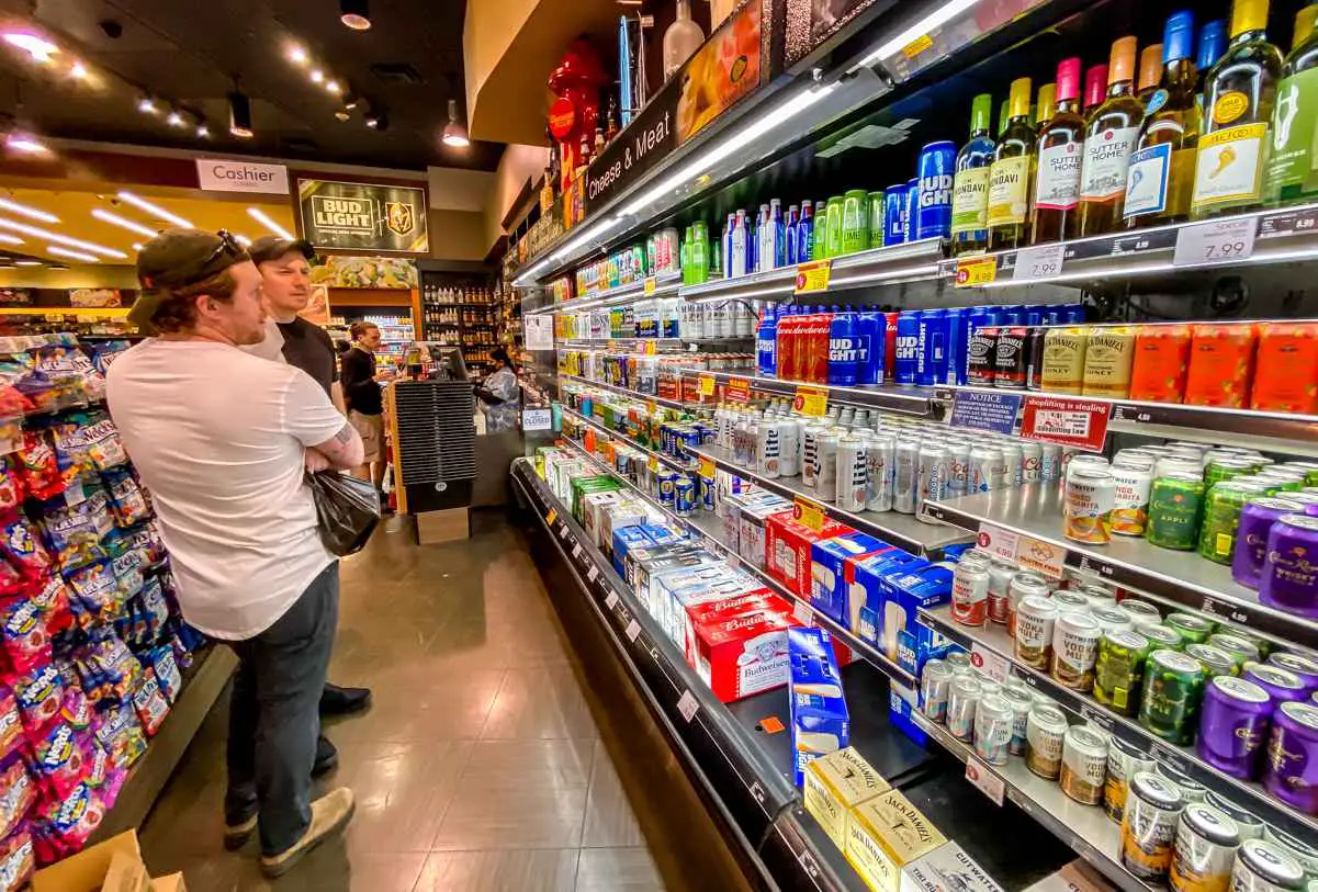 Liquor Stores Near Aria Las Vegas (Walking & Driving) 3 The refrigerated alcohol selection at ABC Store near Aria
