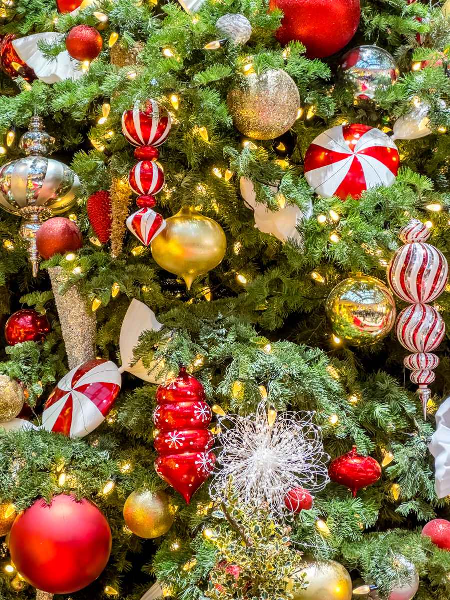 2022 Bellagio Conservatory Christmas (Photo Gallery) 6 Detail of the ornaments and lights on the Bellagio Garden Christmas tree, 2022