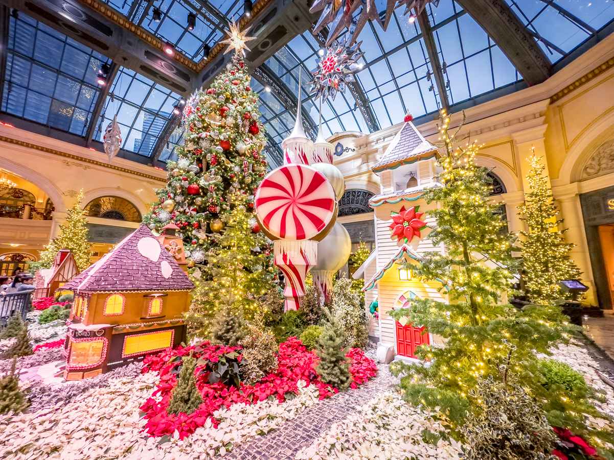 2022 Bellagio Conservatory Christmas (Photo Gallery) 7 Snowy village at Bellagio Conservatory, Christmas 2022