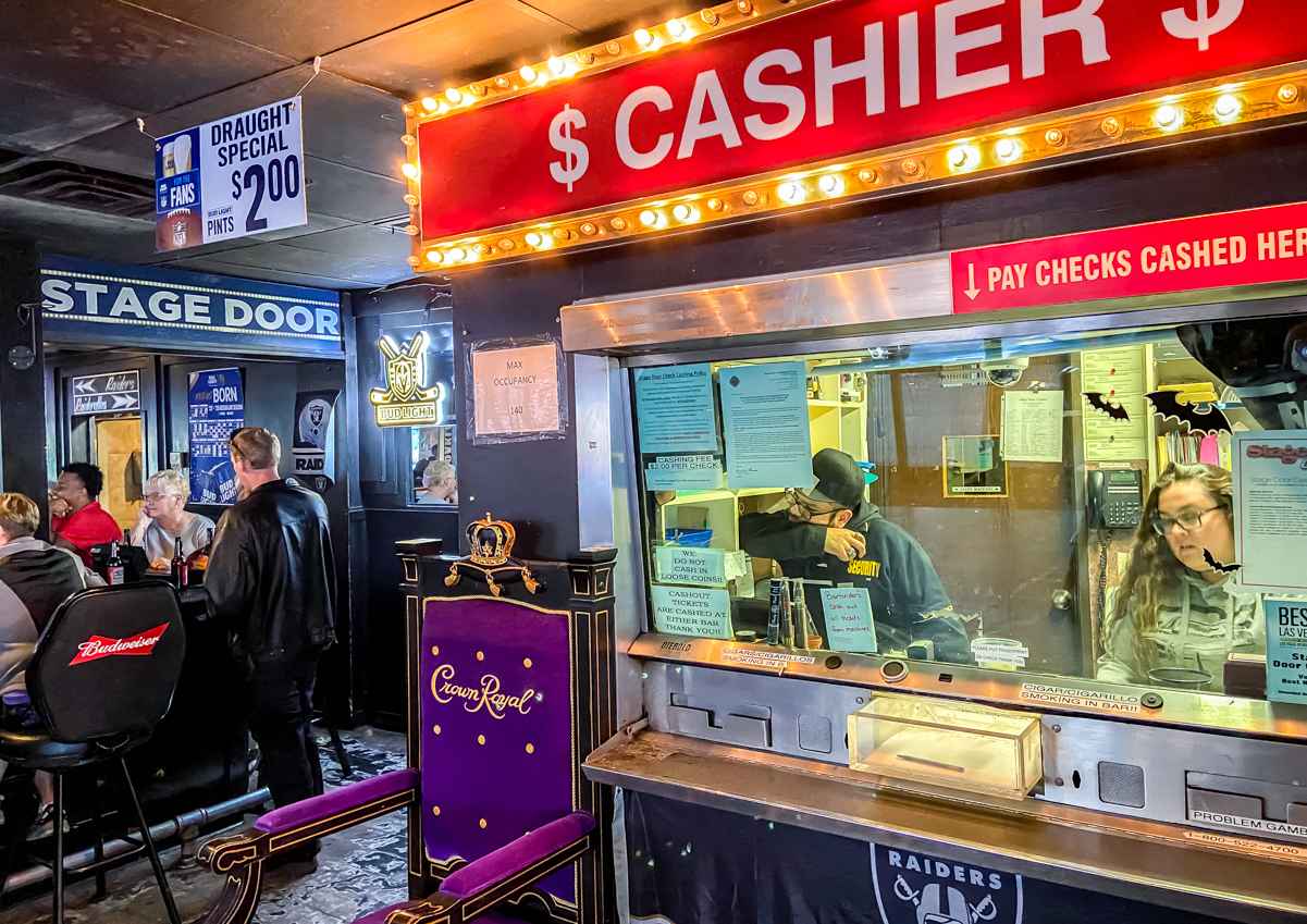 Stage Door Casino Las Vegas: Cool Dive Bar Near the Strip! 7 Cashiers cage at Stage Door Casino