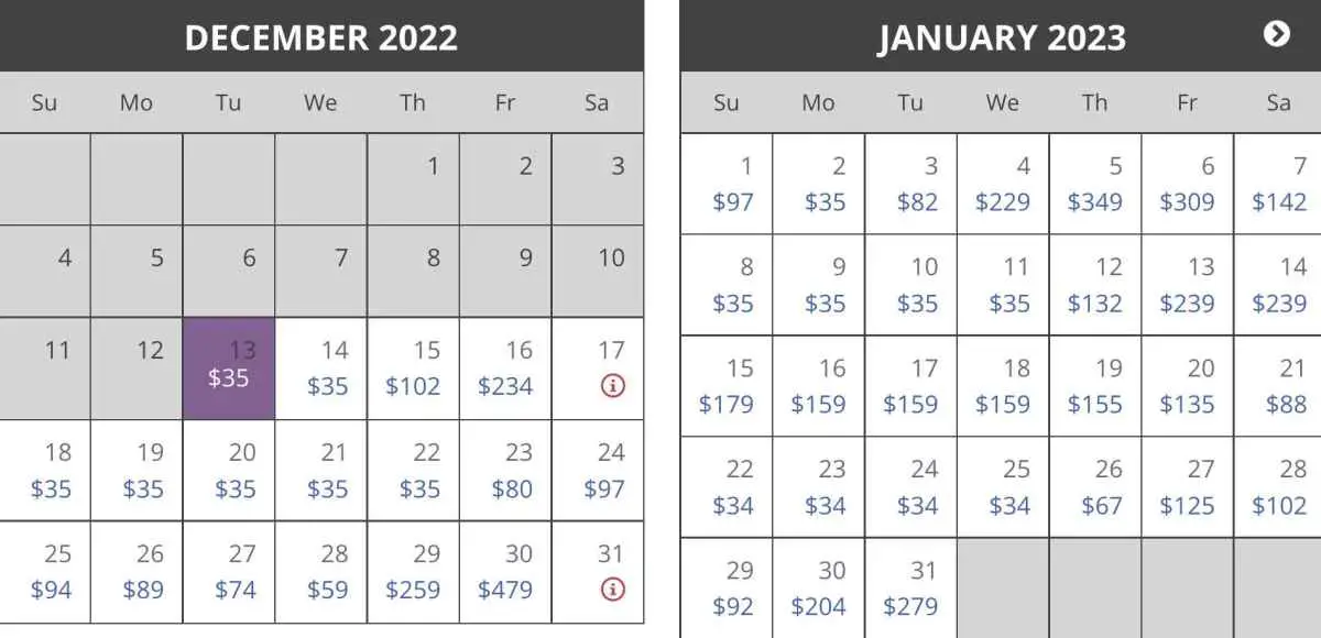 The Flamingo Hotel: A bargain in the heart of Las Vegas 5 flamingo hotel room rate calendar show low and high room rates