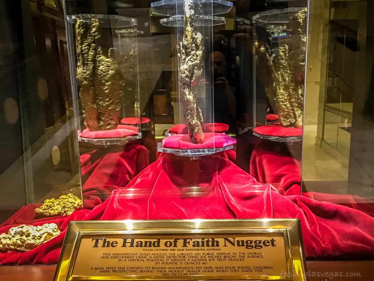 Hand of Faith Gold Nugget in Las Vegas (World's Biggest?) 1 The Hand of Faith Gold Nugget in Las Vegas. The world's biggest golden nugget?