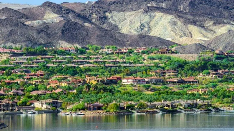 Homes on hillside in one of the Lake Las Vegas neighborhoods.