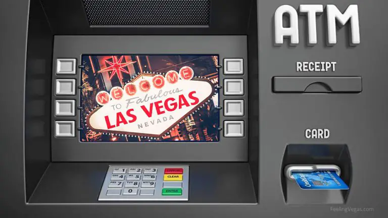 Atm machine showing Las Vegas sign