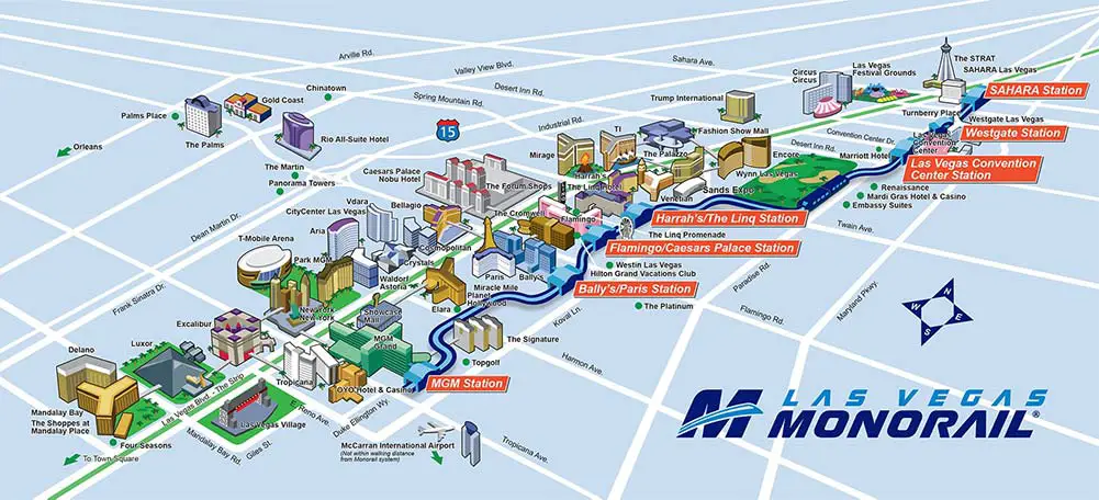 How Much is it to Ride the Monorail in Las Vegas? (Discounts!) 3 Las Vegas monorail route map