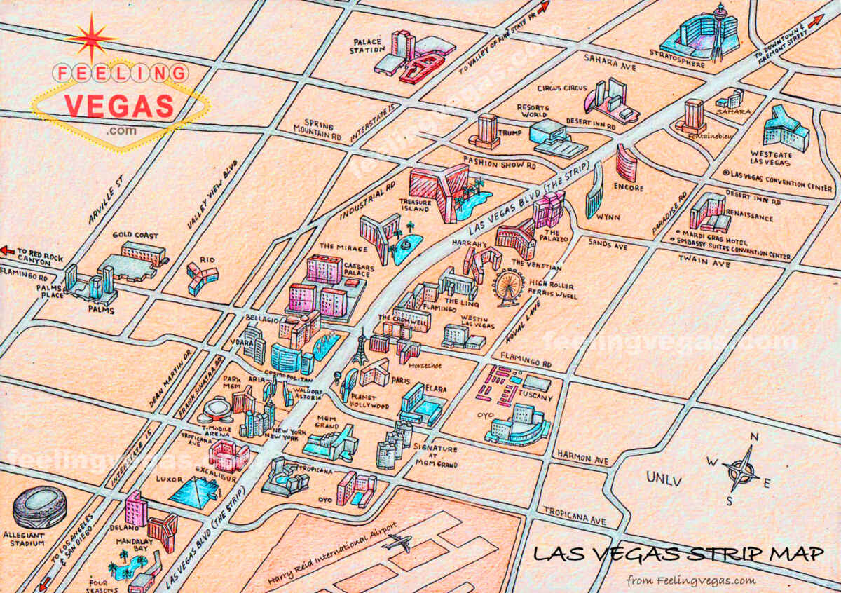 Las Vegas Hotels: On Strip, Off-Strip & Downtown Hotels 19 Las Vegas Strip Map 2023