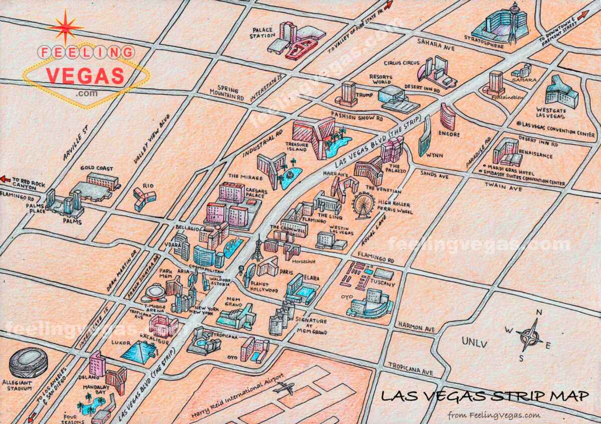 How To Choose a Hotel in Las Vegas (Your Ultimate Guide) 3 Las Vegas Strip Map