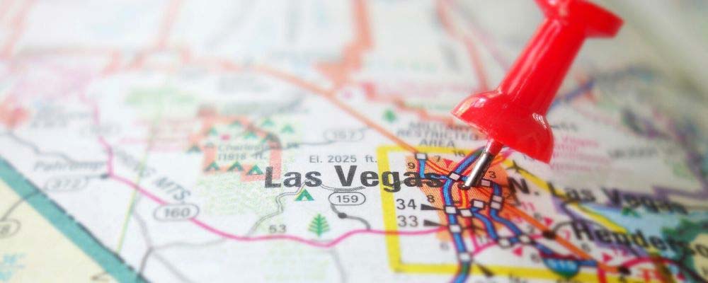 Complete List of Las Vegas Resort Fees by Hotel (2025) 3 Push pin in map of Las Vegas: Las Vegas hotels resort fee