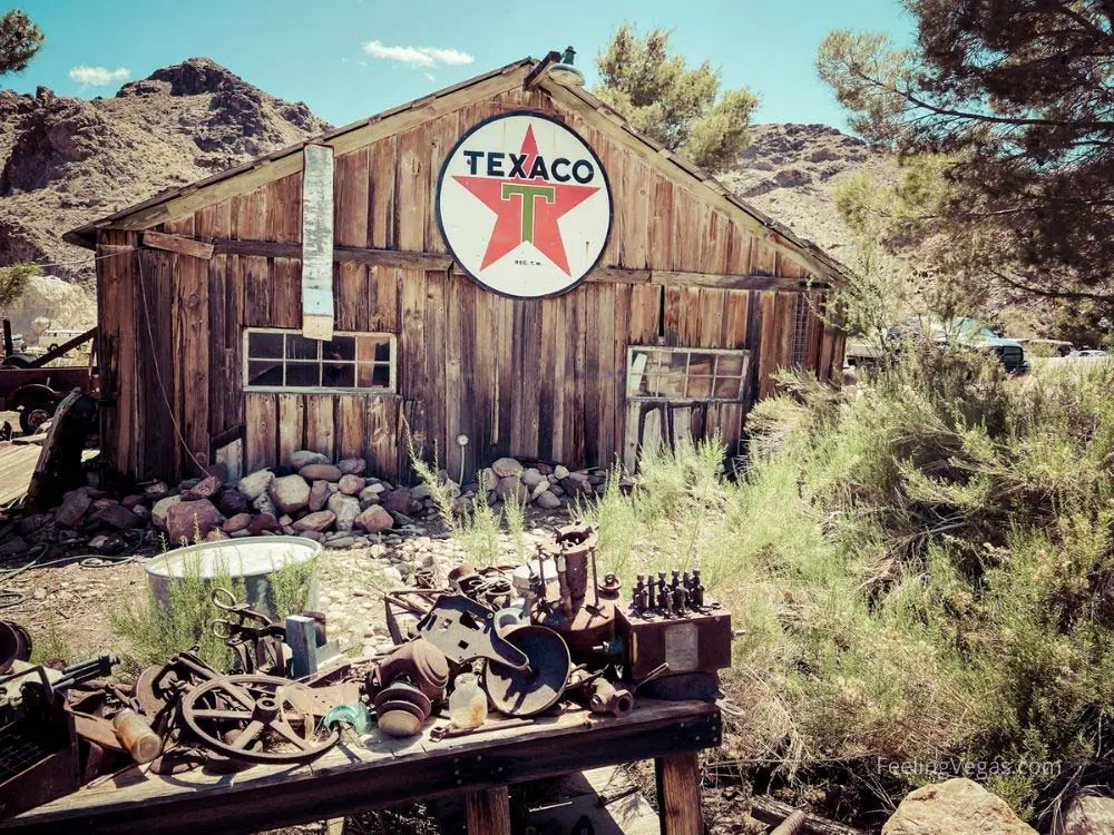 Nelson Ghost Town (Las Vegas Day Trip) With Photos 2 Texaco sign on building in Nelson ghost town Nevada.