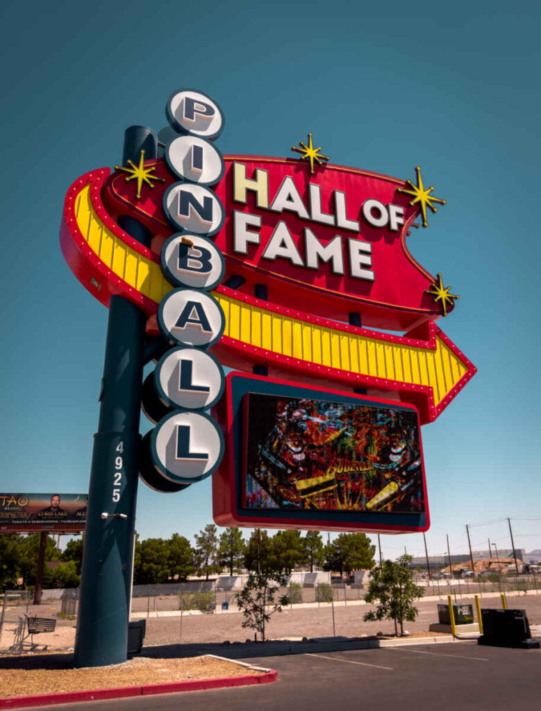 Pinball Hall of Fame Las Vegas (Get Your Pinball On!) 8 Pinball Hall of Fame sign on the Las Vegas Strip.