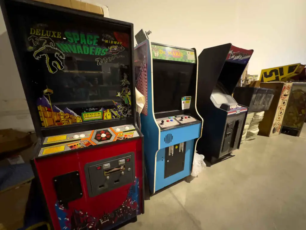 Pinball Hall of Fame Las Vegas (Get Your Pinball On!) 13 Machines in the warehouse waiting to be refurbished.