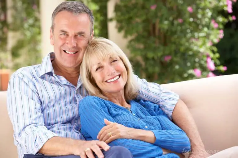 Retired couple on the outdoor patio of their home in Las Vegas