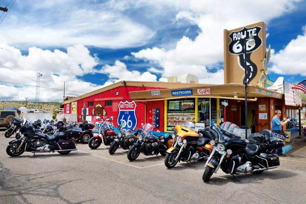 How Far Is The Grand Canyon From Las Vegas (North, South & West Rim Distance) 3 Town of Seligman, Arizona on Route 66 on the way to the South Rim of the Grand Canyon from Las Vegas