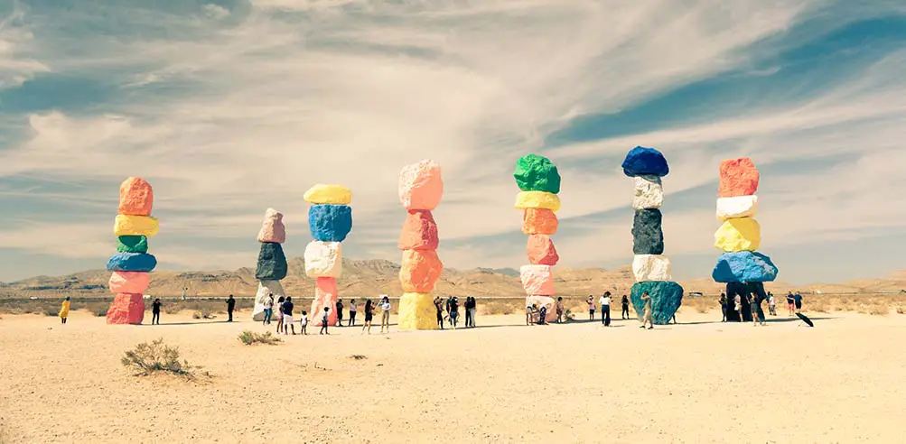 10 Best ATV and Off-Road Tours in Vegas (Extreme Fun!) 1 Neon boulders of the Seven Magic Mountains near Las Vegas, Nevada