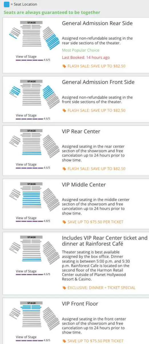 Is V The Ultimate Variety Show Worth It? (Know Before You Go) 2 V Ultimate Variety Show seating chart