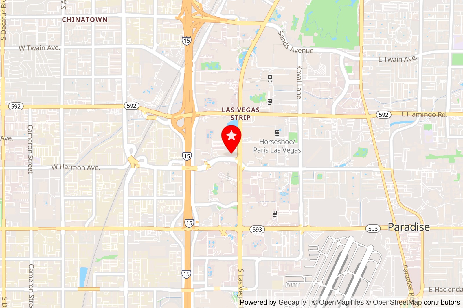 Secret Pizza location in Las Vegas on Google Maps