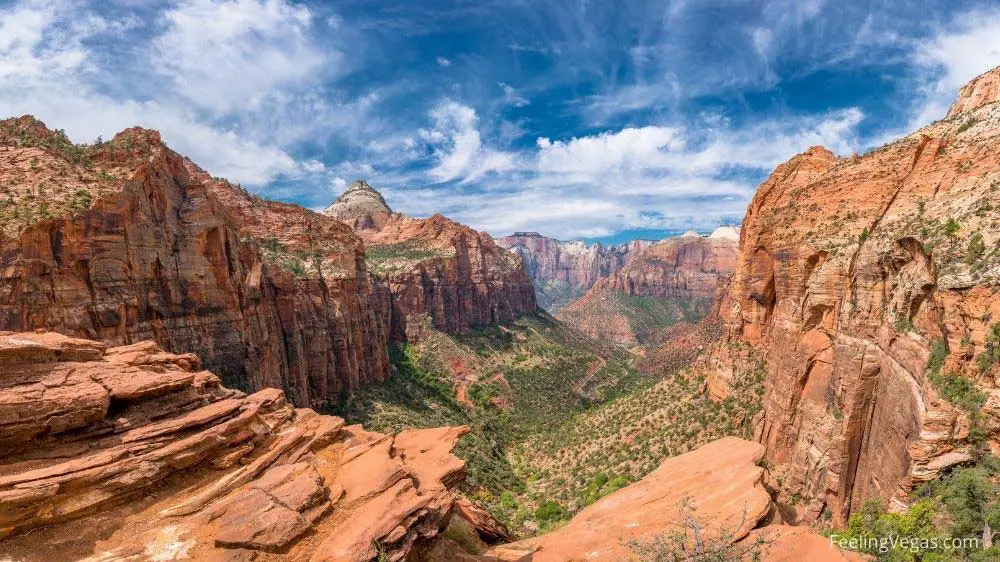 16 Best Day Trips from Las Vegas (Ultimate Guide & Map) 17 The valley and cliffs of Zion National Park.