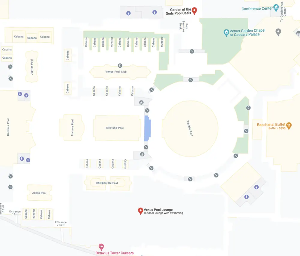Caesars Palace Pool: 22 Things You Should Know (Las Vegas) 2 Caesars Palace pool map