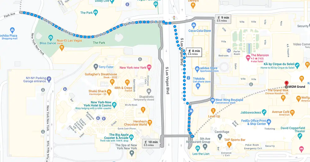 MGM Grand vs. Park MGM: Which Is Better? (Las Vegas) 3 park mgm to mgm grand directions map